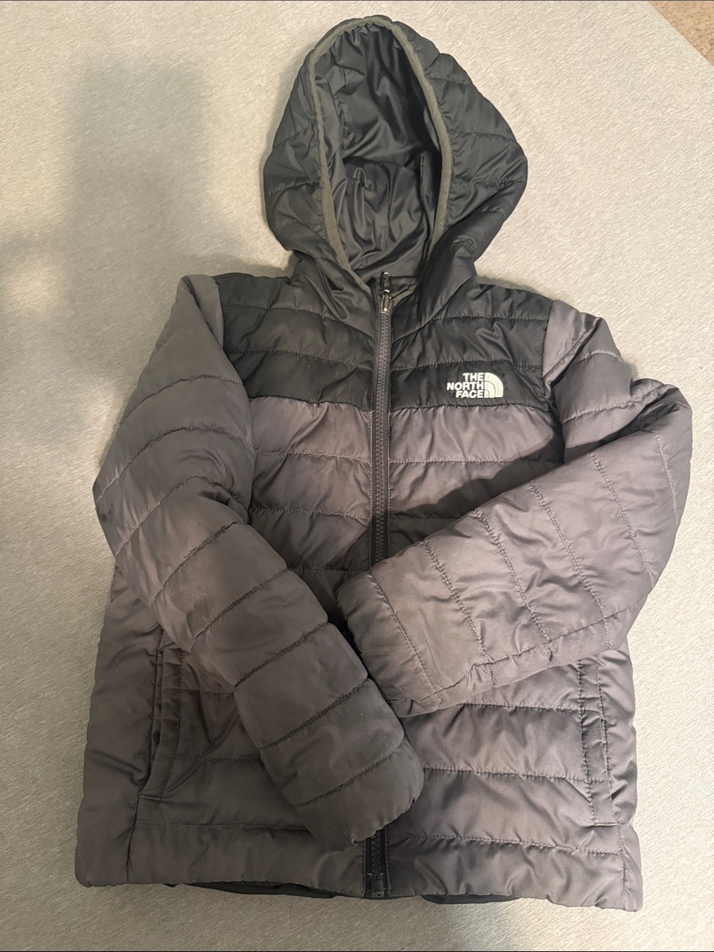 The North Face Kids Hooded Puffer Jacket - Charcoal Gray